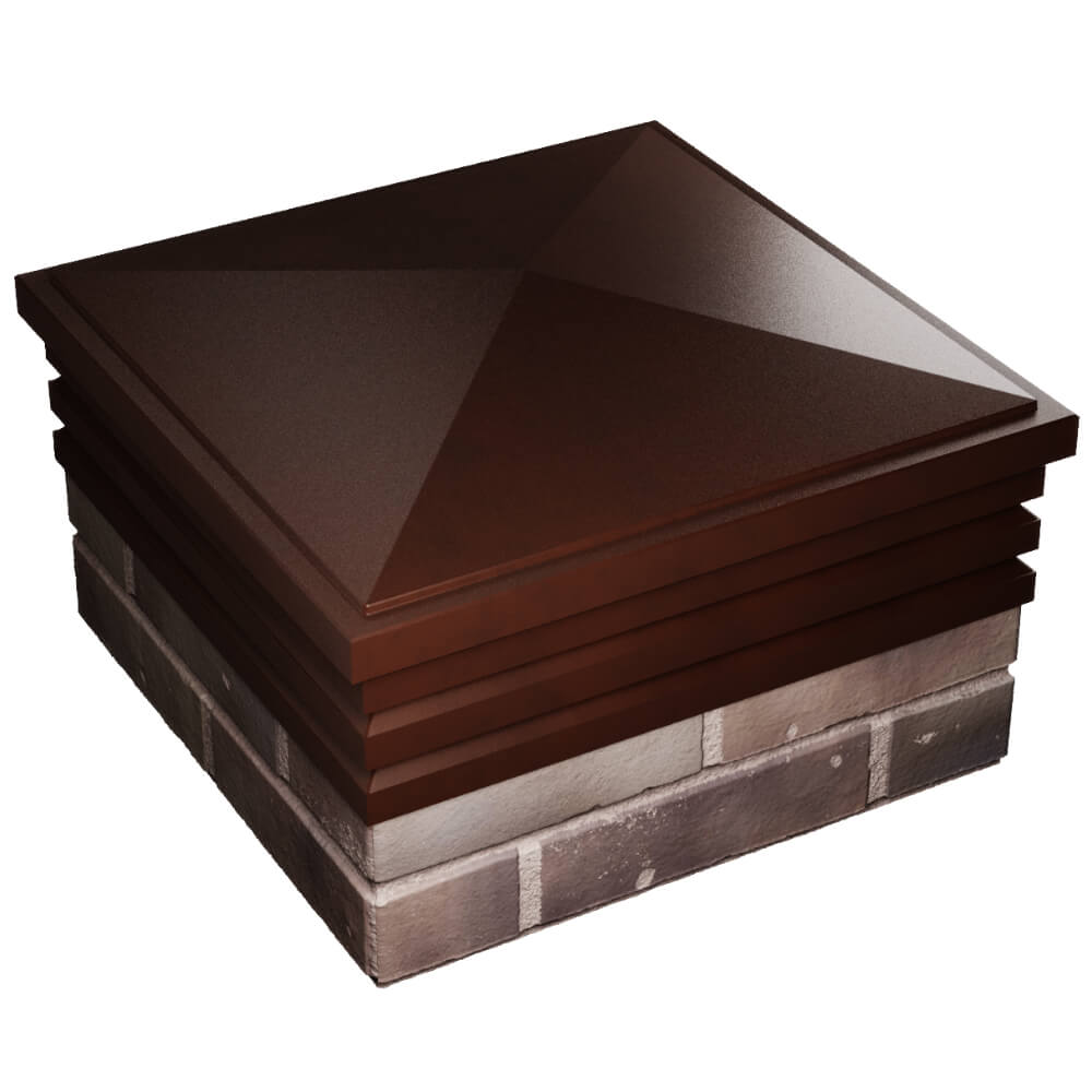 Колпак Zking Бона ХайТек Коричневый на столб 2х2 кирпича (513х513мм) в Муроме фото