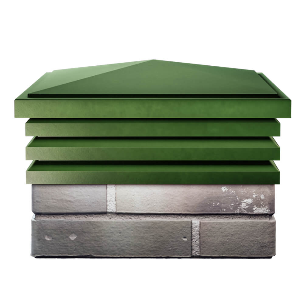 Колпак Zking Бона ХайТек Зеленый на столб 1.5х1.5 кирпича (385х385мм) Муром фото