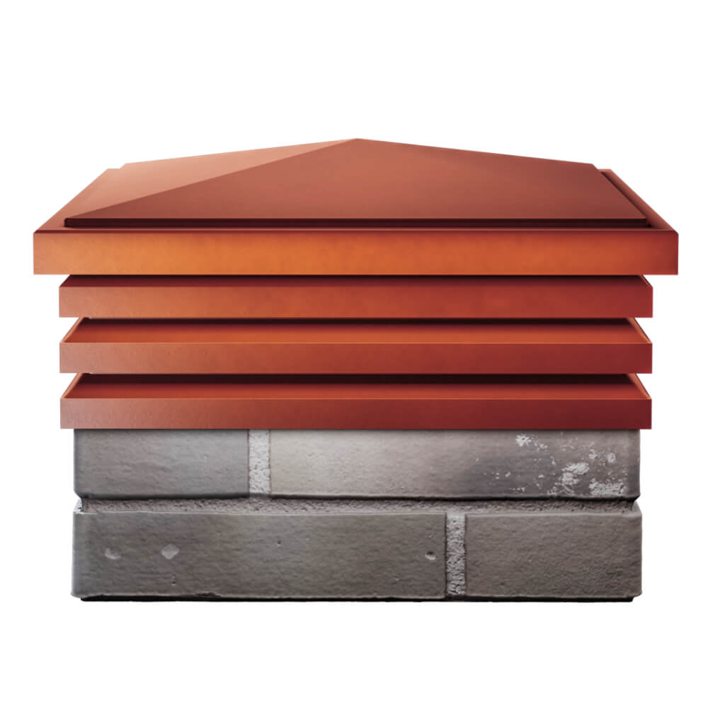 Колпак Zking Бона ХайТек Красный на столб 1.5х1.5 кирпича (385х385мм) Муром фото