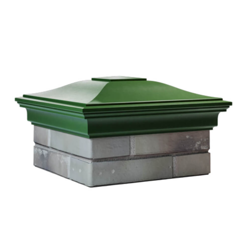 Колпак Zking Монблан Зеленый на столб 1.5х1.5 еврокирпича 0.7НФ (355х355мм) в Муроме фото