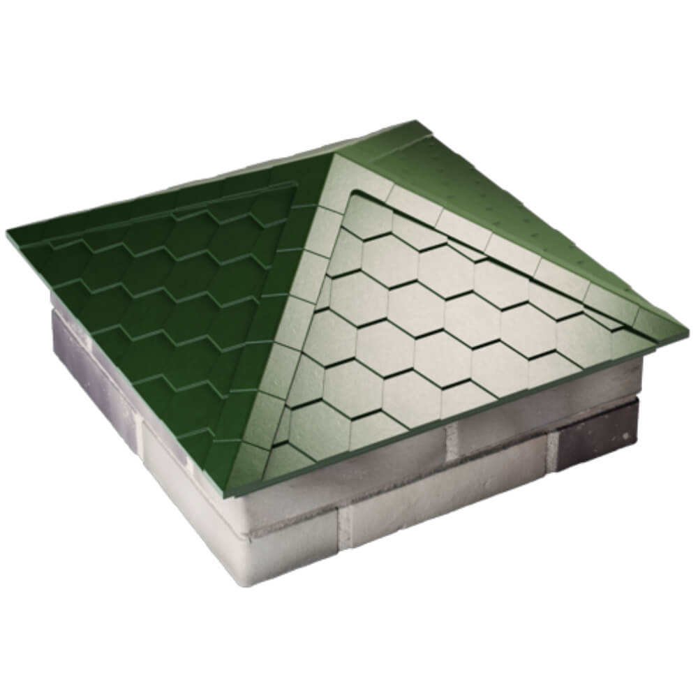Колпак Zking Эверест Зеленый на столб 2х2 кирпича (535х535мм) Муром фото