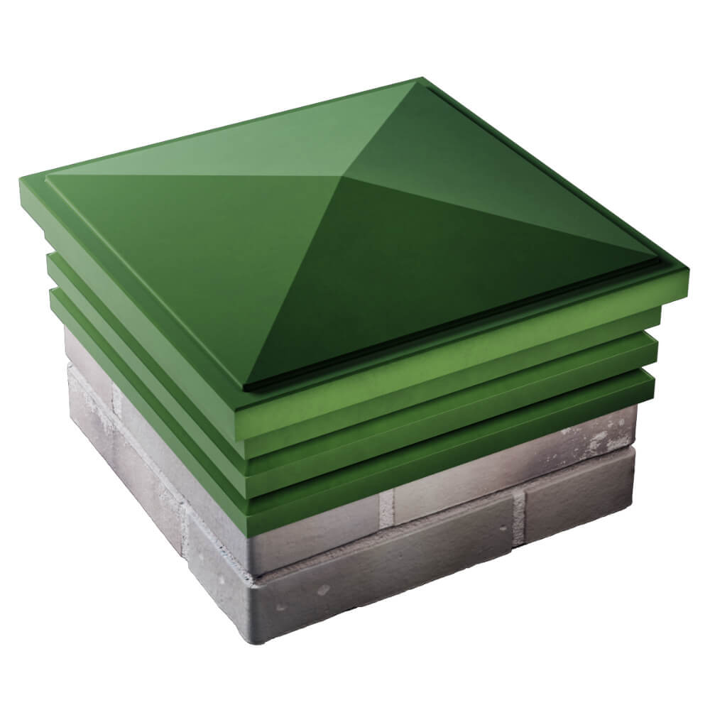 Колпак Zking Бона ХайТек Зеленый на столб 1.5х1.5 кирпича (385х385мм) в Муроме фото