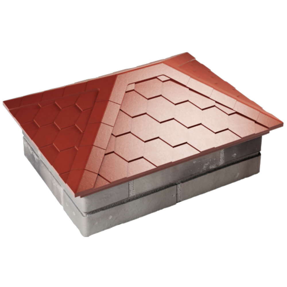 Колпак Zking Эверест Красный на столб 2х1.5 кирпича (520х390мм) Муром фото