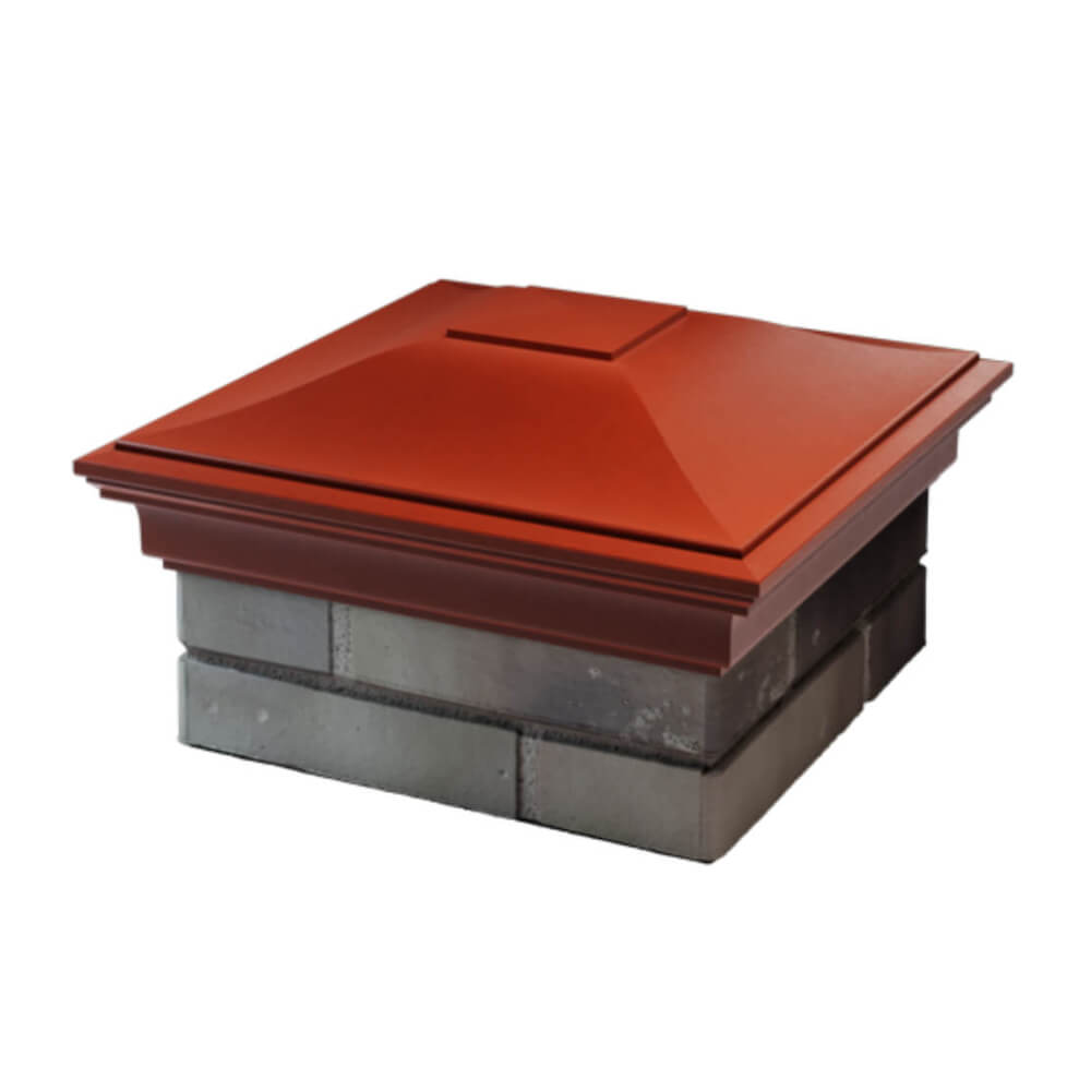 Колпак Zking Монблан Красный на столб 1.5х1.5 еврокирпича 0.7НФ (355х355мм) в Муроме фото