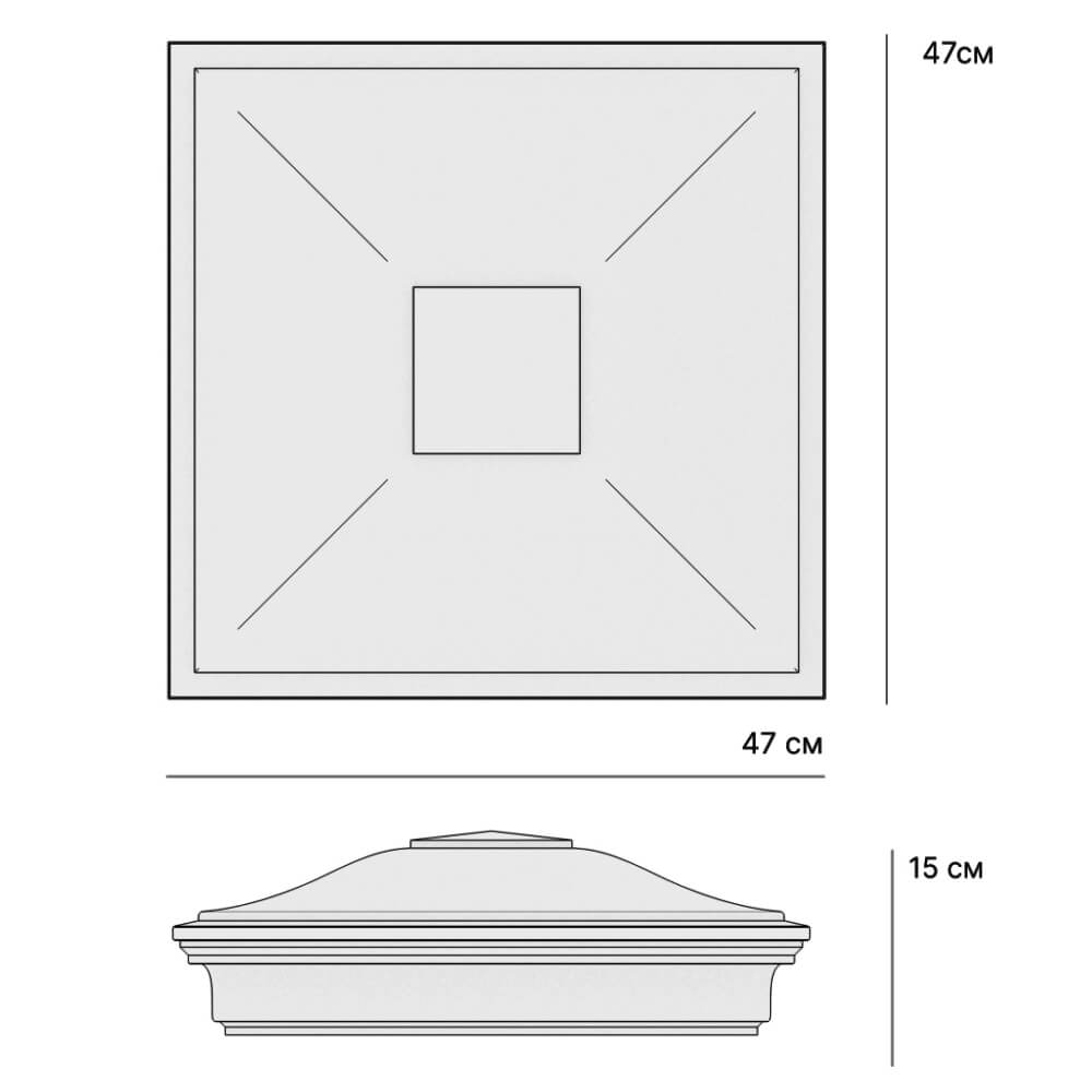Колпак Zking Монблан Бежевый на столб 1.5х1.5 кирпича (385х385мм) с подсветкой в Муроме фото