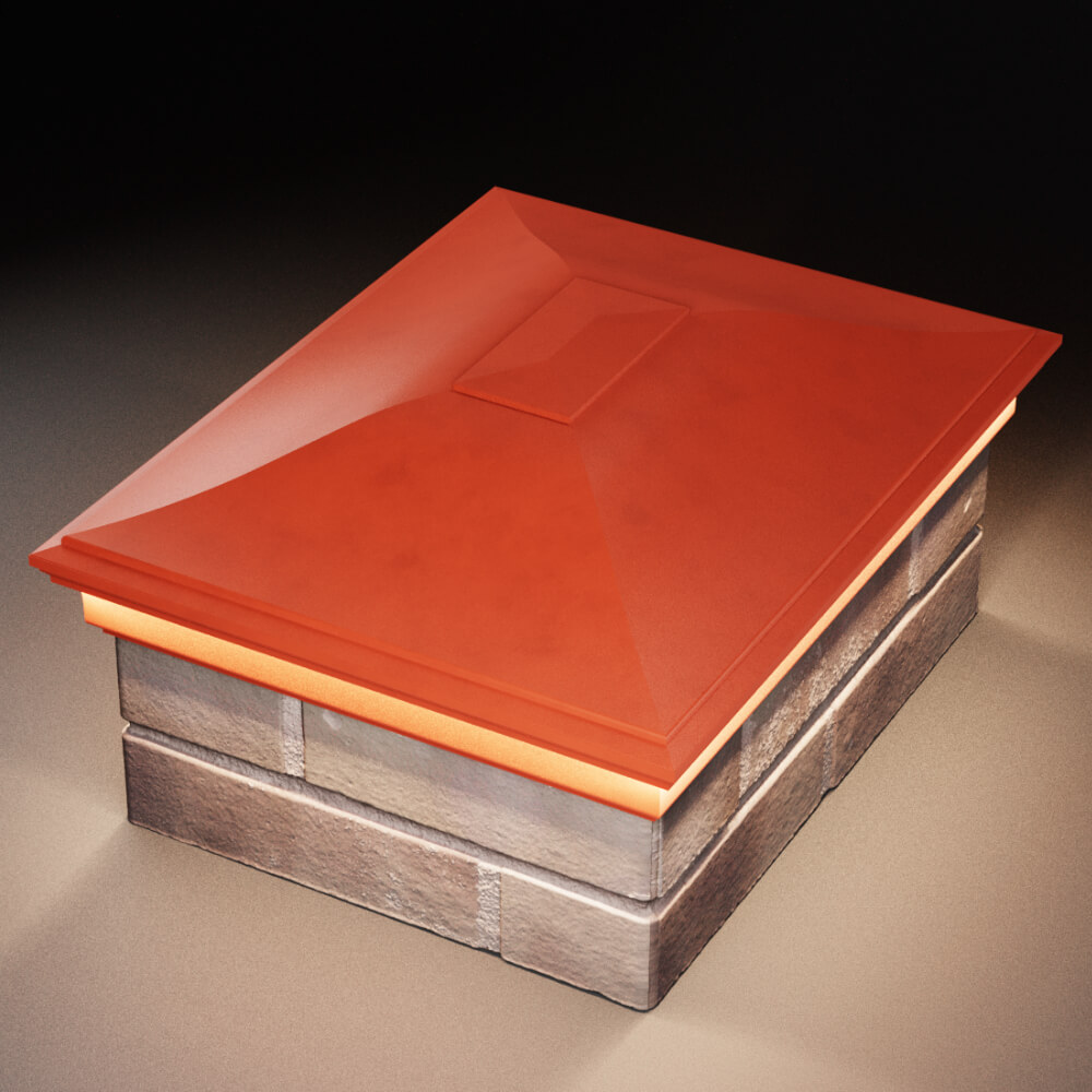 Колпак Zking Монблан Красный на столб 2х1.5 кирпича (515х385мм) c подсветкой в Муроме фото