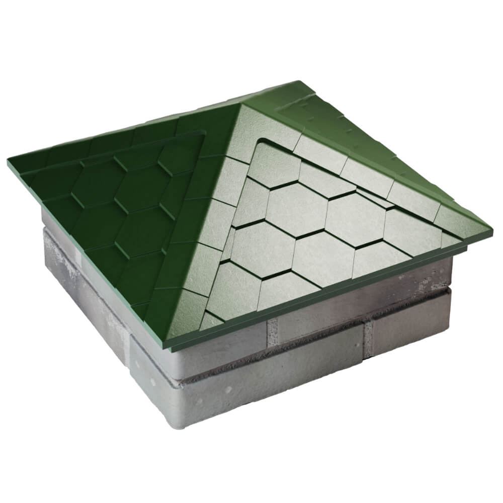 Колпак Zking Эверест Зеленый на столб 1.5х1.5 кирпича (390х390мм) в Муроме фото