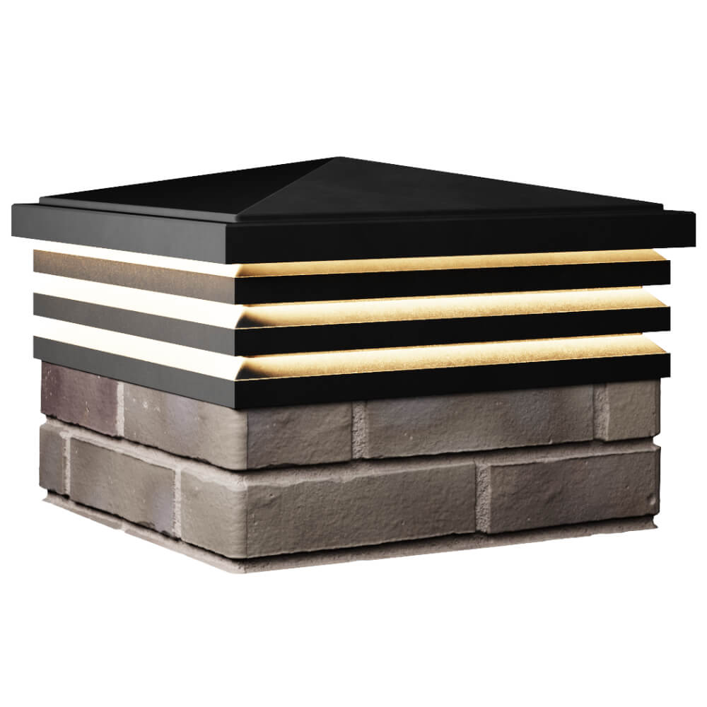 Колпак Zking Бона ХайТек Черный на столб 1.5х1.5 кирпича (385х385мм) с подсветкой в Муроме фото