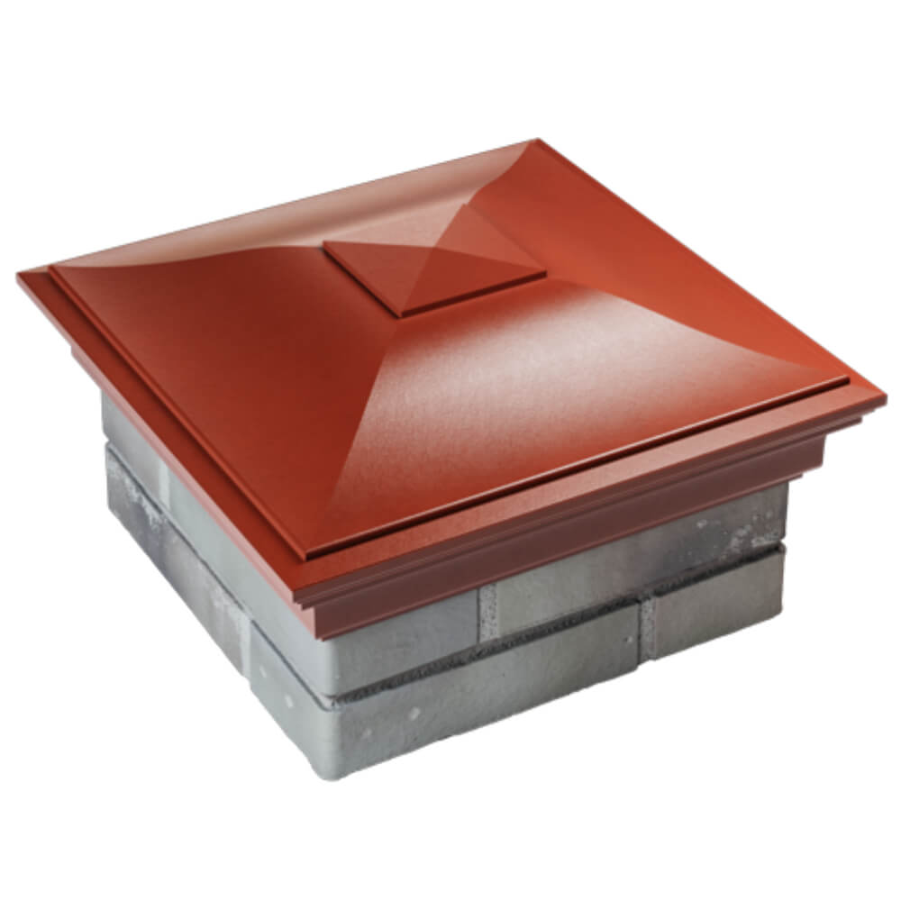 Колпак Zking Монблан Красный на столб 1.5х1.5 кирпича (385х385мм) в Муроме фото