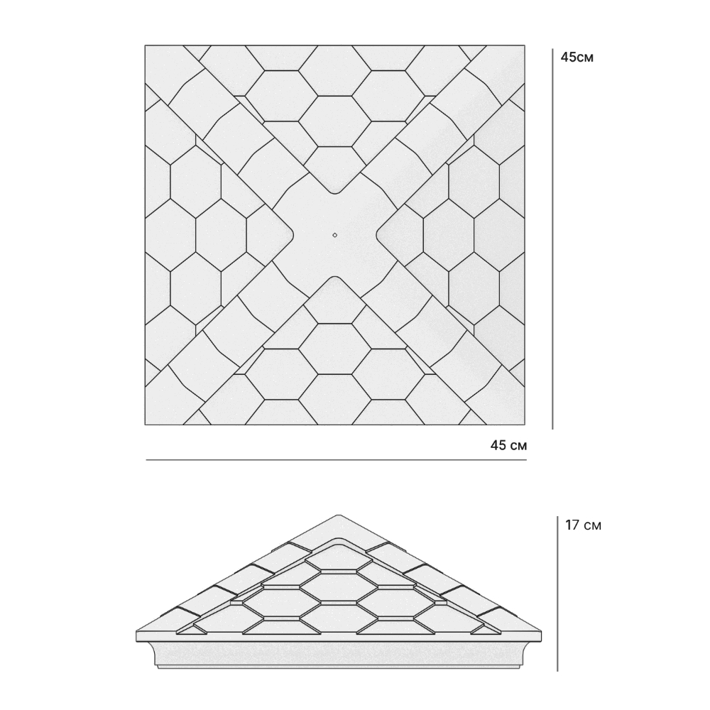 Колпак Zking Эверест Бежевый на столб 1.5х1.5 кирпича (390х390мм) в Муроме фото