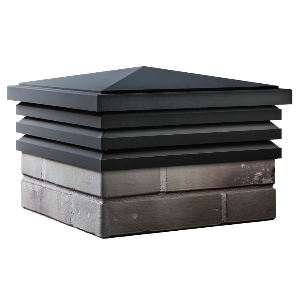 Колпак Zking Бона ХайТек Черный на столб 1.5х1.5 кирпича (385х385мм) в Муроме фото