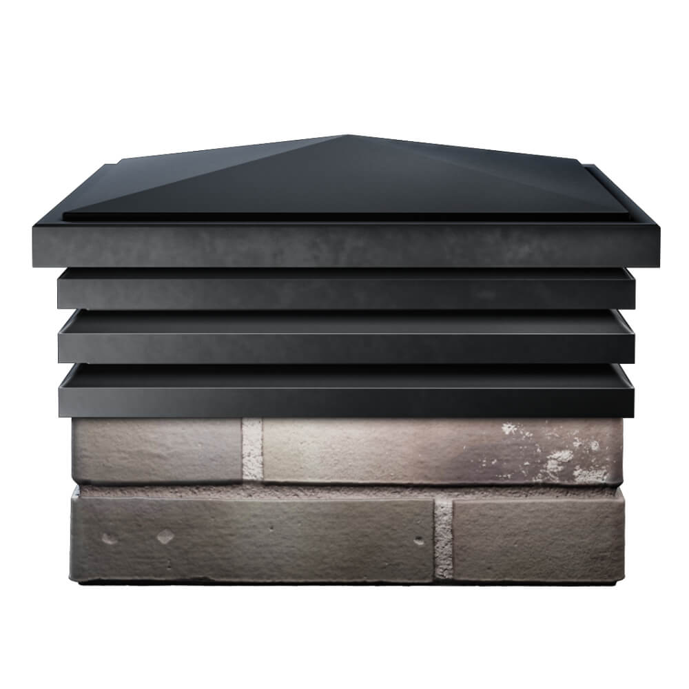 Колпак Zking Бона ХайТек Черный на столб 1.5х1.5 кирпича (385х385мм) Муром фото