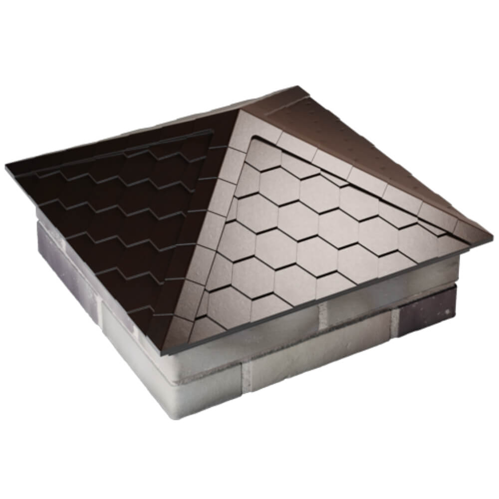 Колпак Zking Эверест Коричневый на столб 2х2 кирпича (535х535мм) Муром фото