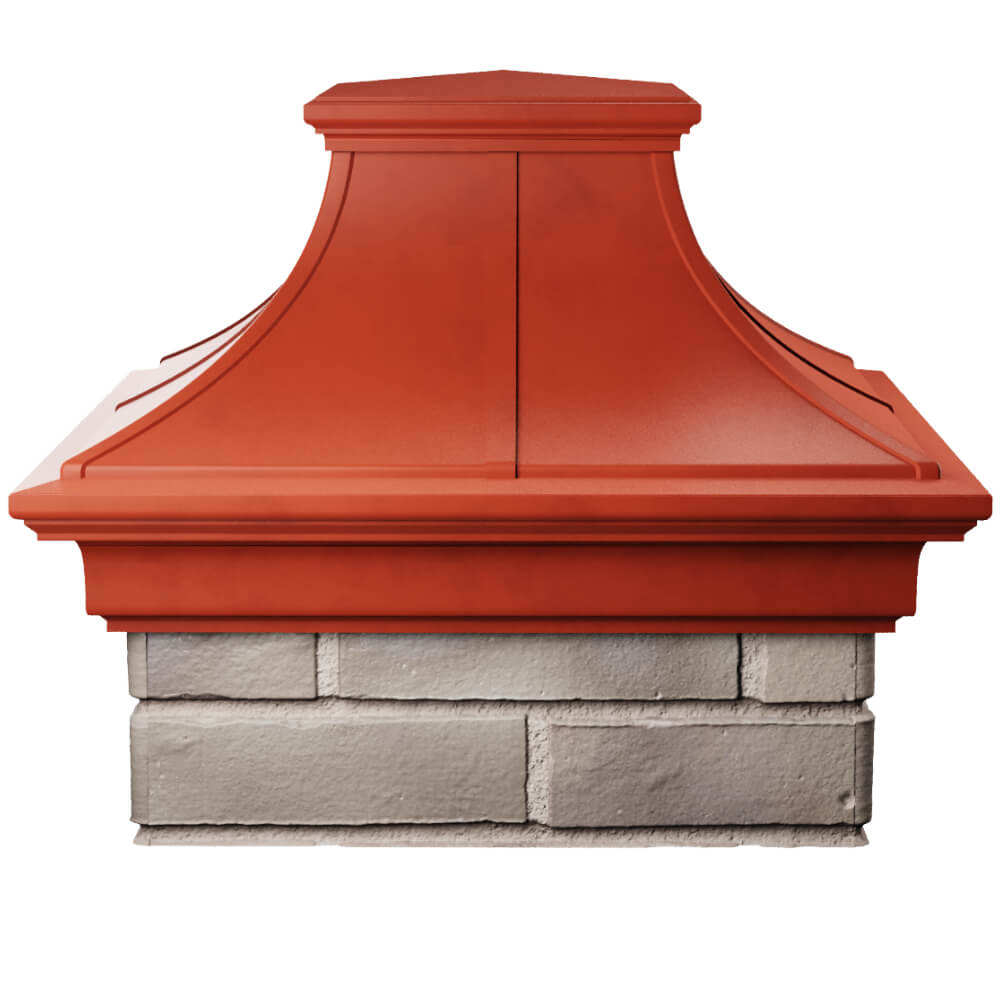 Колпак Zking Монблан Премиум Красный на столб 1.5х1.5 кирпича (385х385мм) Муром фото