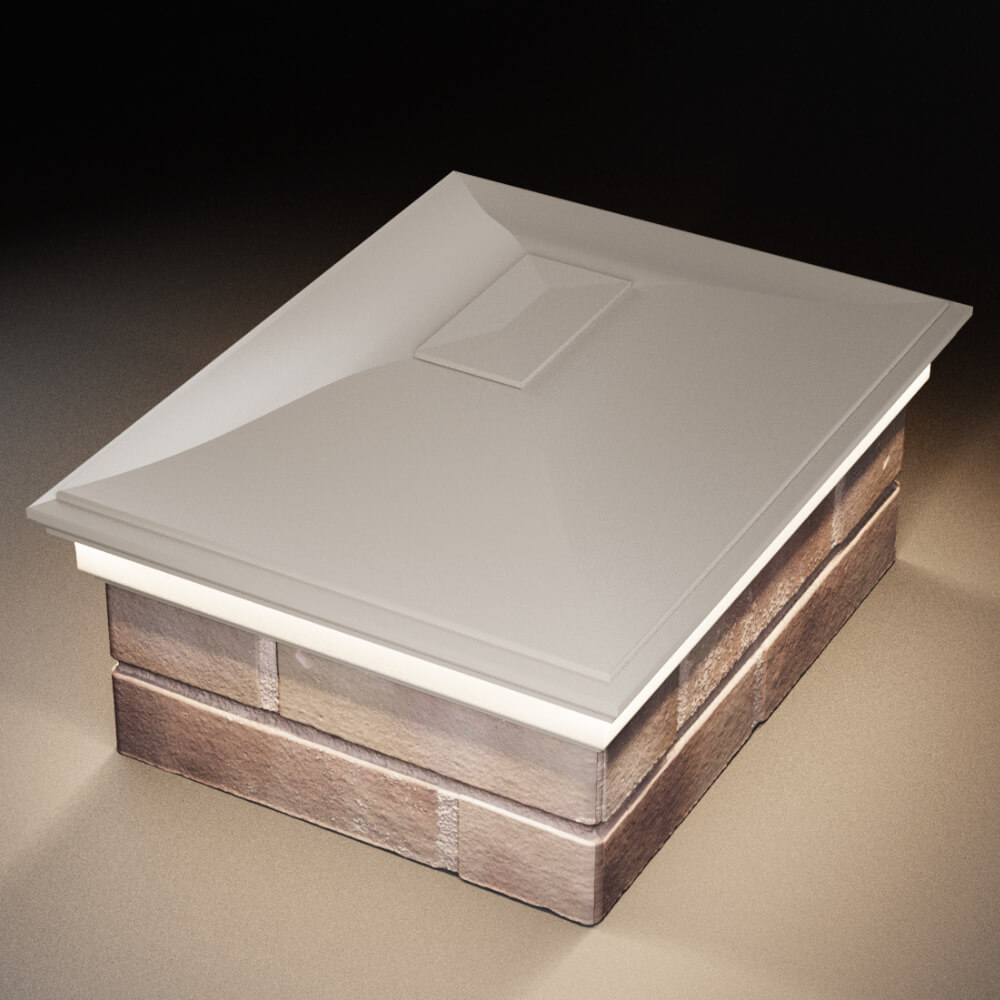 Колпак Zking Монблан Бежевый на столб 2х1.5 кирпича (515х385мм) c подсветкой в Муроме фото