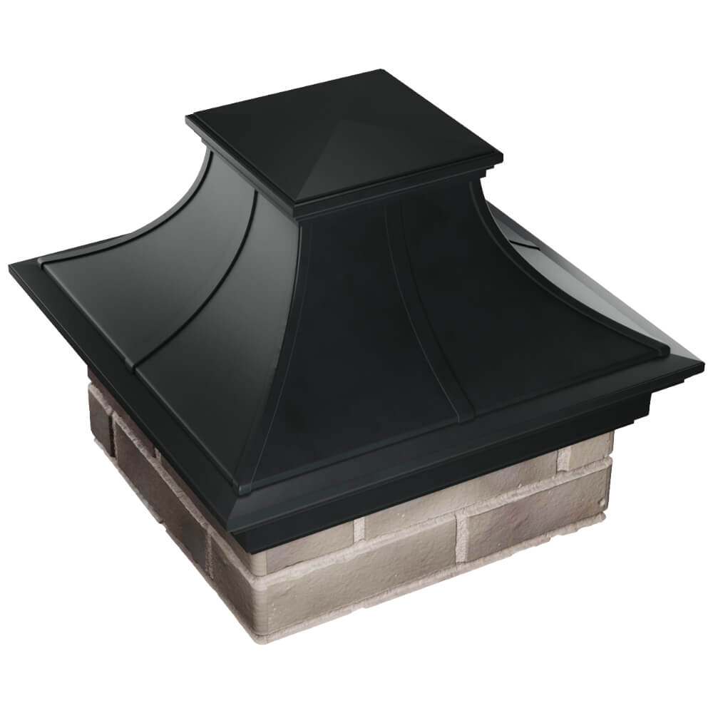 Колпак Zking Монблан Премиум Черный на столб 1.5х1.5 кирпича (385х385мм) в Муроме фото