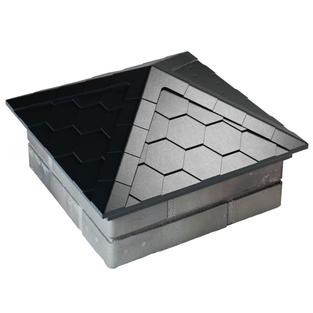 Колпак Zking Эверест Черный на столб 1.5х1.5 кирпича (390х390мм) в Муроме фото