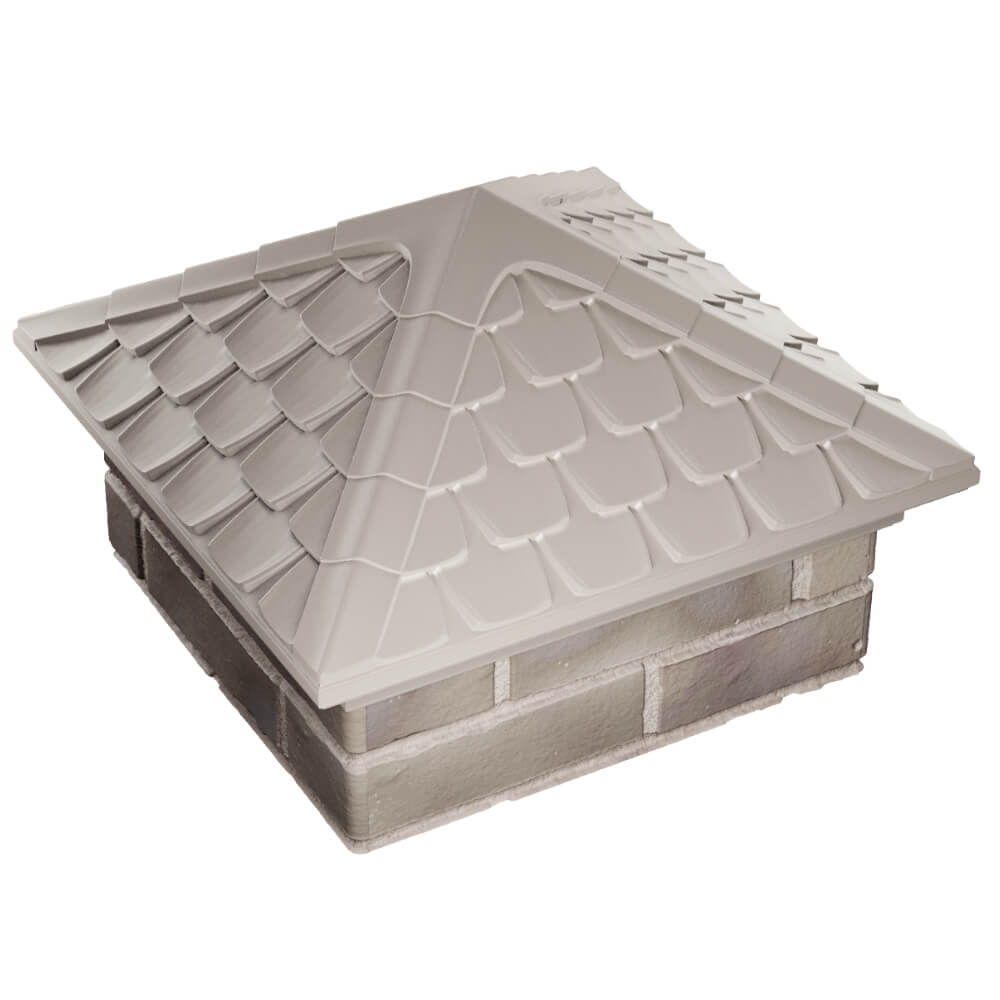 Колпак Zking Эльбрус Бежевый на столб 1.5х1.5 кирпича (385х385мм) в Муроме фото