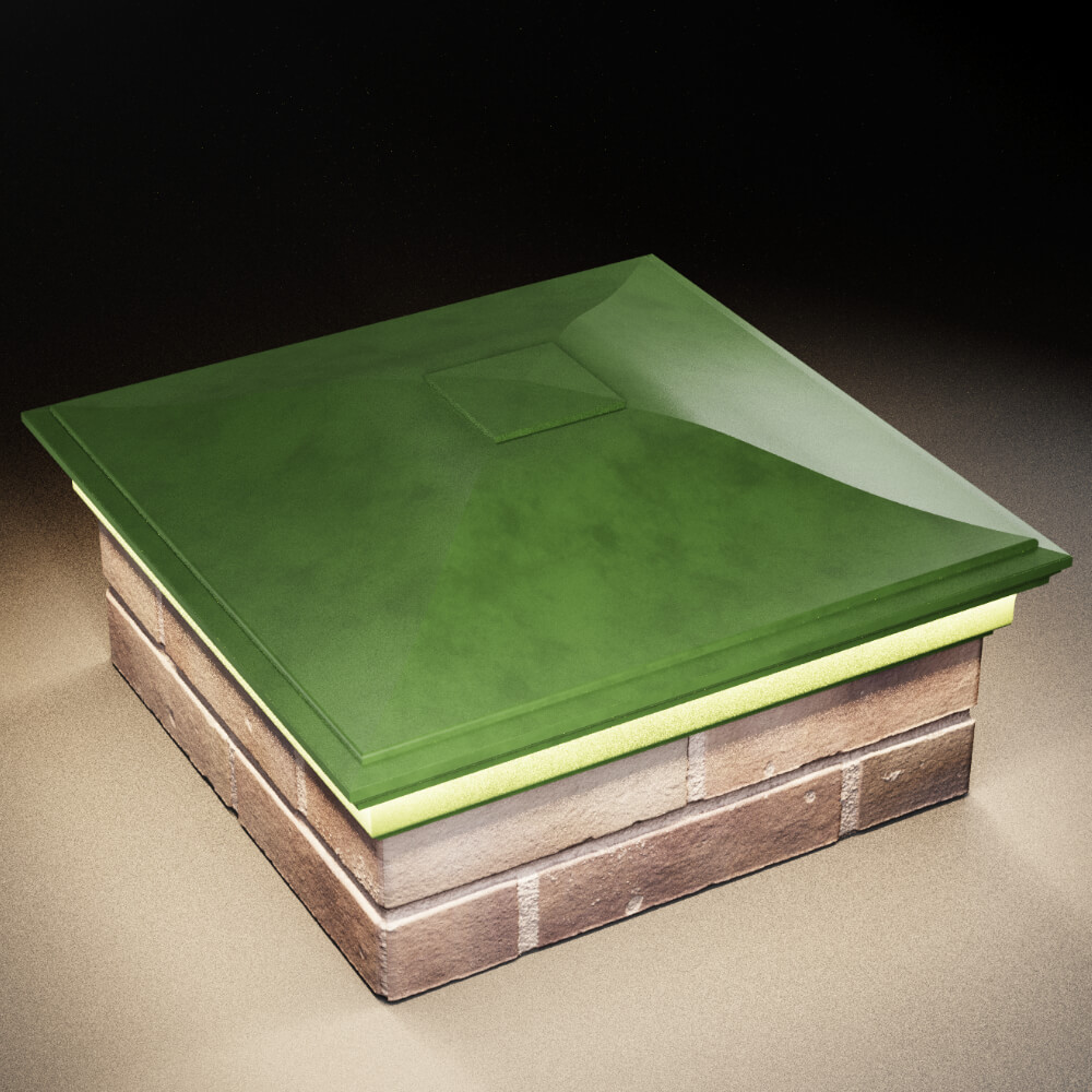 Колпак Zking Монблан Зеленый на столб 2х2 кирпича (515х515мм) c подсветкой в Муроме фото