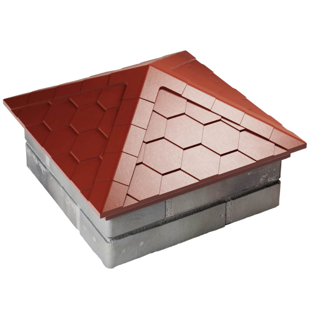 Колпак Zking Эверест Красный на столб 1.5х1.5 кирпича (390х390мм) в Муроме фото