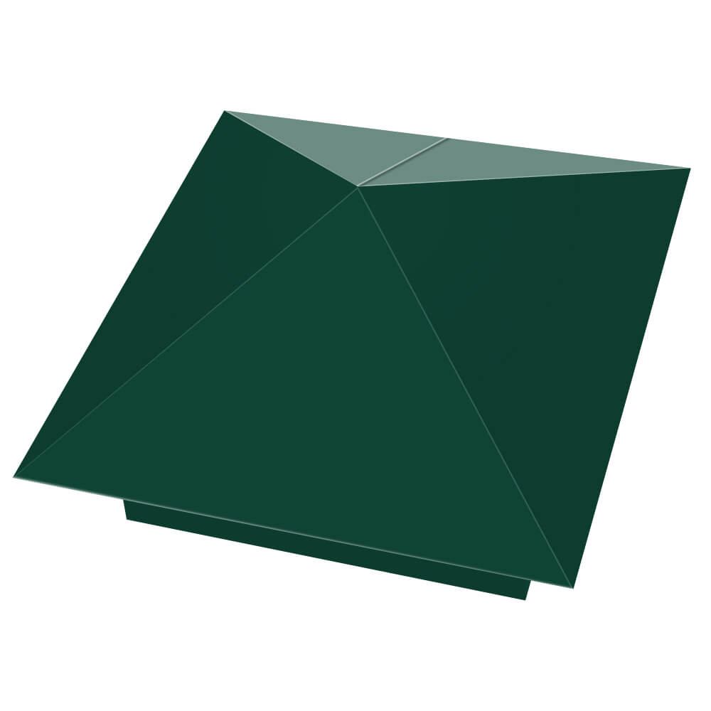 Колпак металлический 390х390мм RAL6005 Зеленый Мох заборный Муром фото