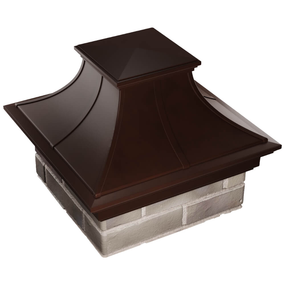 Колпак Zking Монблан Премиум Коричневый на столб 1.5х1.5 кирпича (385х385мм) в Муроме фото