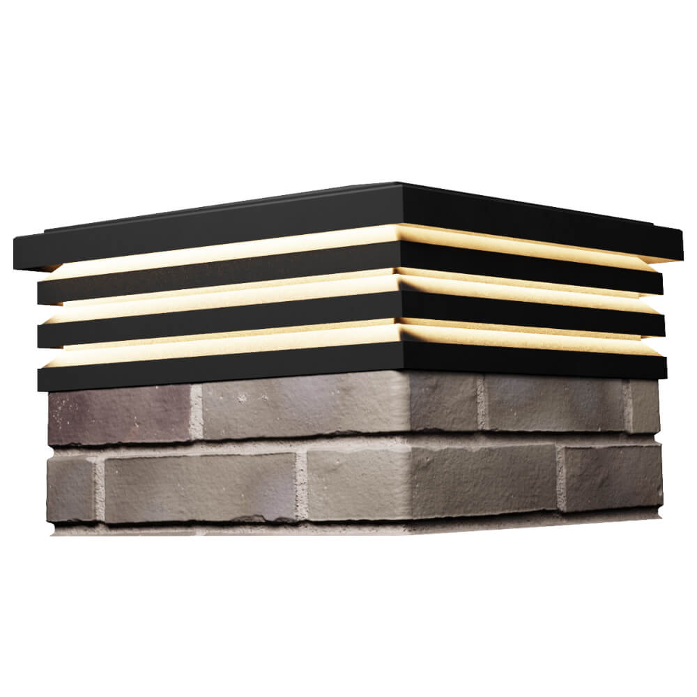 Колпак Zking Бона ХайТек Черный на столб 1.5х1.5 кирпича (385х385мм) с подсветкой в Муроме фото