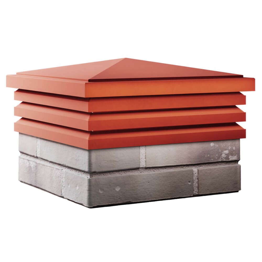 Колпак Zking Бона ХайТек Красный на столб 1.5х1.5 кирпича (385х385мм) в Муроме фото