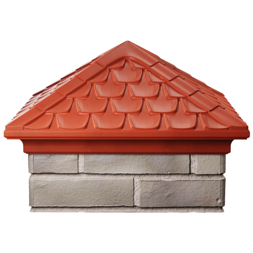 Колпак Zking Эльбрус Красный на столб 1.5х1.5 кирпича (385х385мм) Муром фото