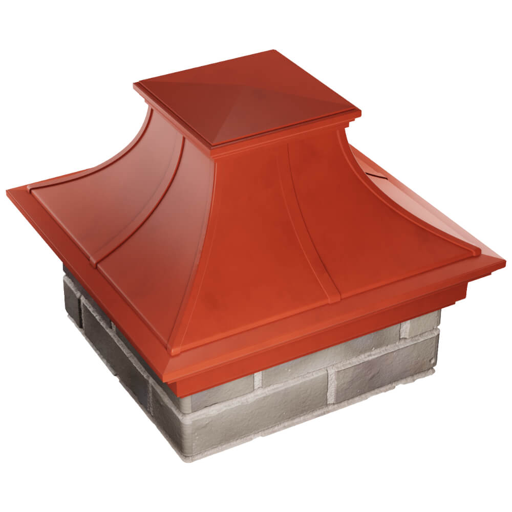 Колпак Zking Монблан Премиум Красный на столб 1.5х1.5 кирпича (385х385мм) в Муроме фото