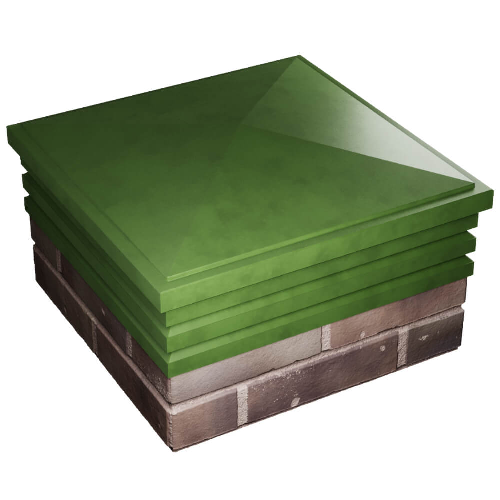 Колпак Zking Бона ХайТек Зеленый на столб 2х2 кирпича (513х513мм) в Муроме фото