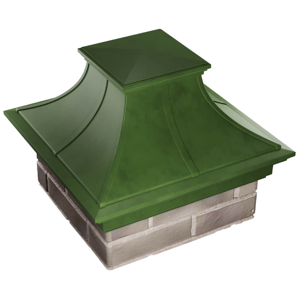 Колпак Zking Монблан Премиум Зеленый на столб 1.5х1.5 кирпича (385х385мм) в Муроме фото