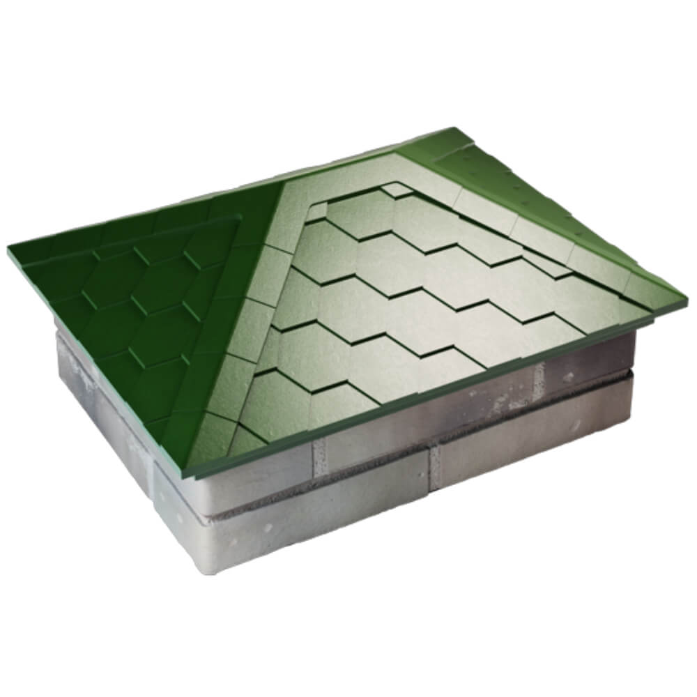 Колпак Zking Эверест Зеленый на столб 2х1.5 кирпича (520х390мм) Муром фото