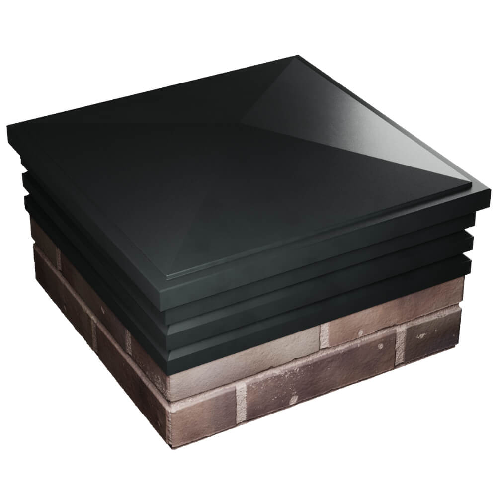 Колпак Zking Бона ХайТек Черный на столб 2х2 кирпича (513х513мм) в Муроме фото