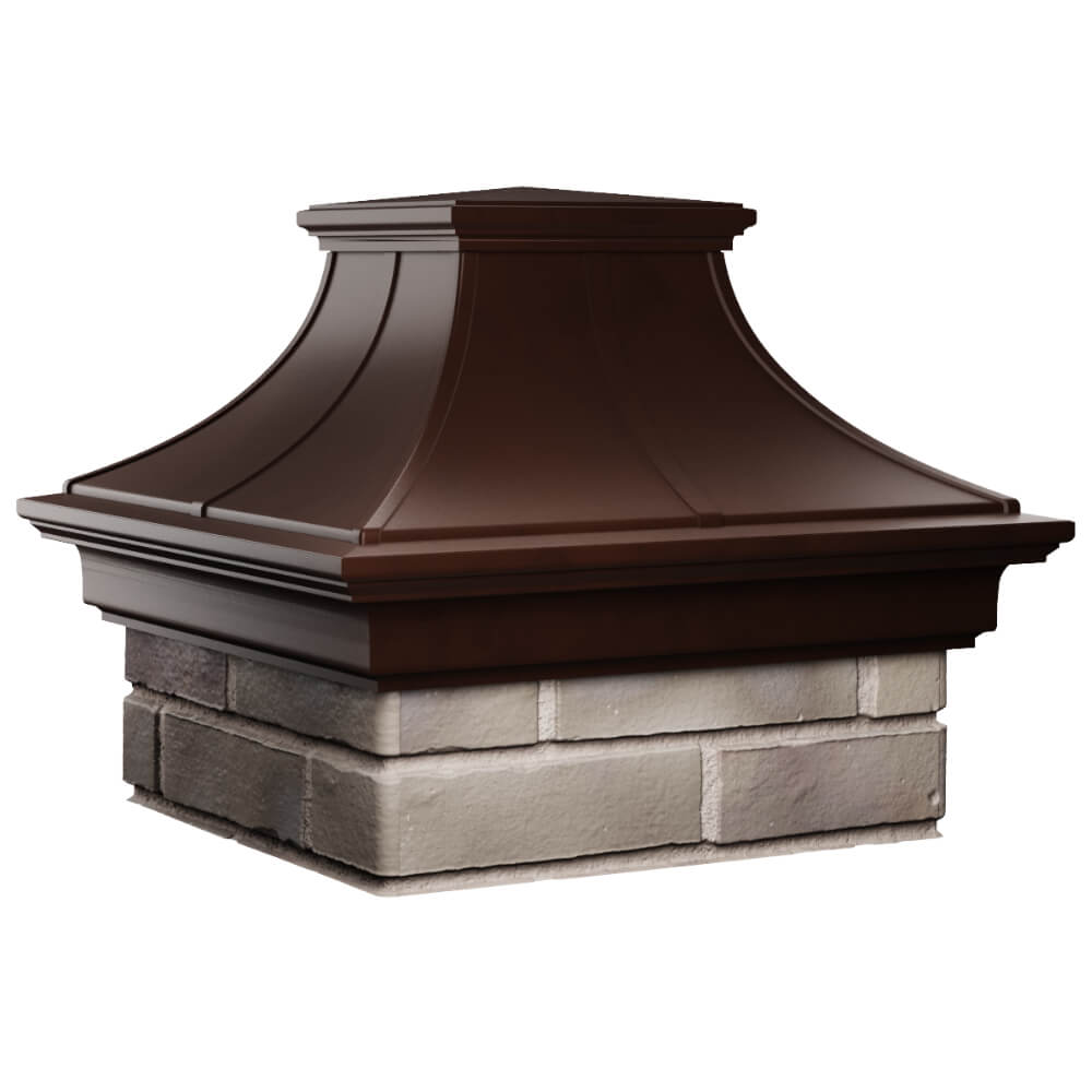 Колпак Zking Монблан Премиум Коричневый на столб 1.5х1.5 кирпича (385х385мм) в Муроме фото