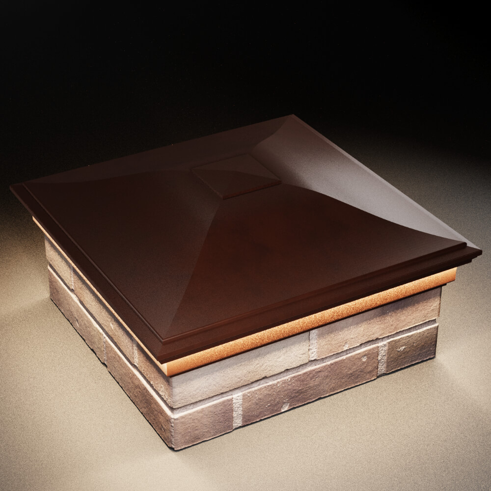 Колпак Zking Монблан Коричневый на столб 2х2 кирпича (515х515мм) c подсветкой в Муроме фото