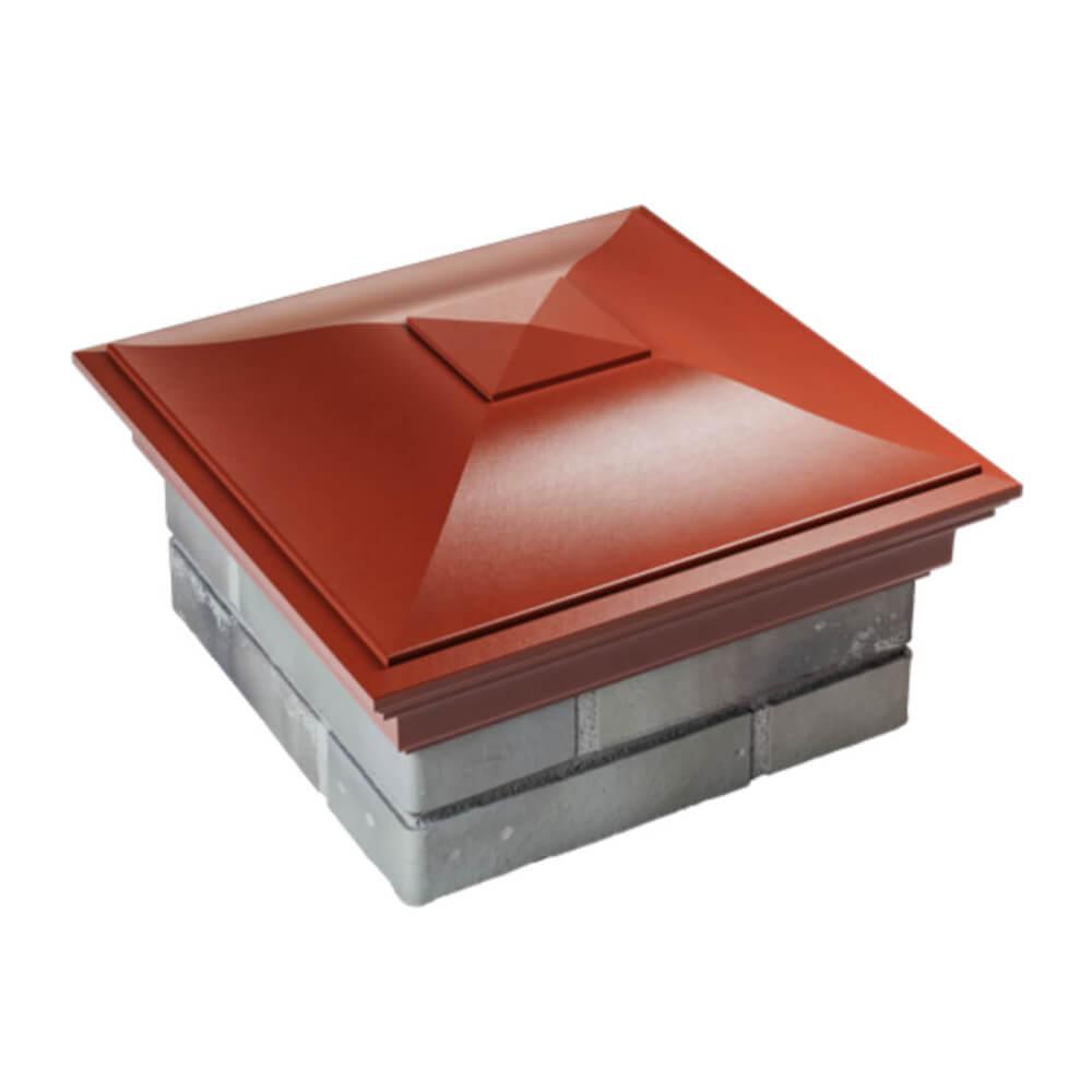 Колпак Zking Монблан Красный на столб 1.5х1.5 еврокирпича 0.7НФ (355х355мм) в Муроме фото