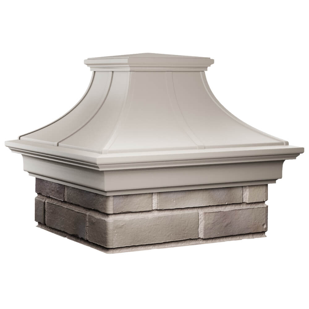 Колпак Zking Монблан Премиум Бежевый на столб 1.5х1.5 кирпича (385х385мм) в Муроме фото