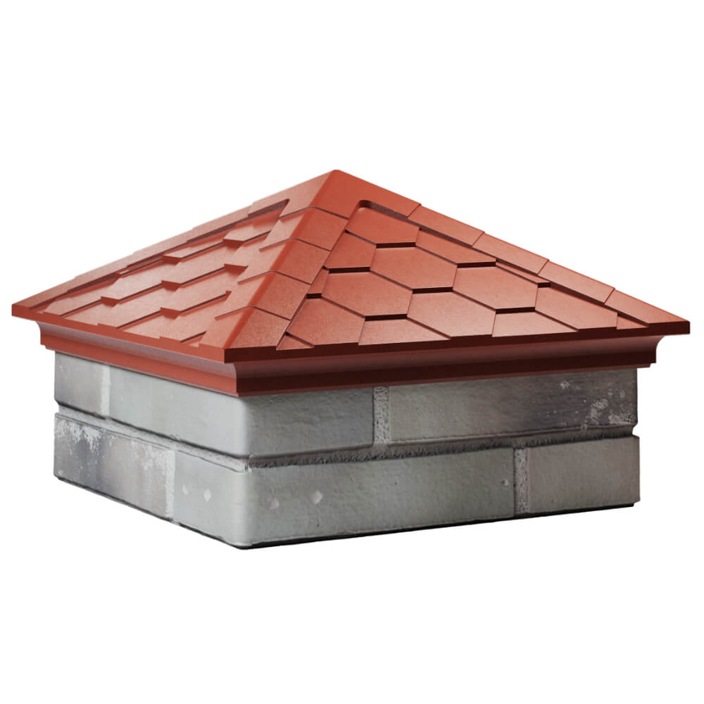 Колпак Zking Эверест Красный на столб 1.5х1.5 кирпича (390х390мм) в Муроме фото