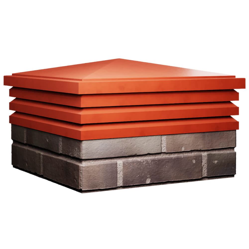 Колпак Zking Бона ХайТек Красный на столб 2х2 кирпича (513х513мм) в Муроме фото