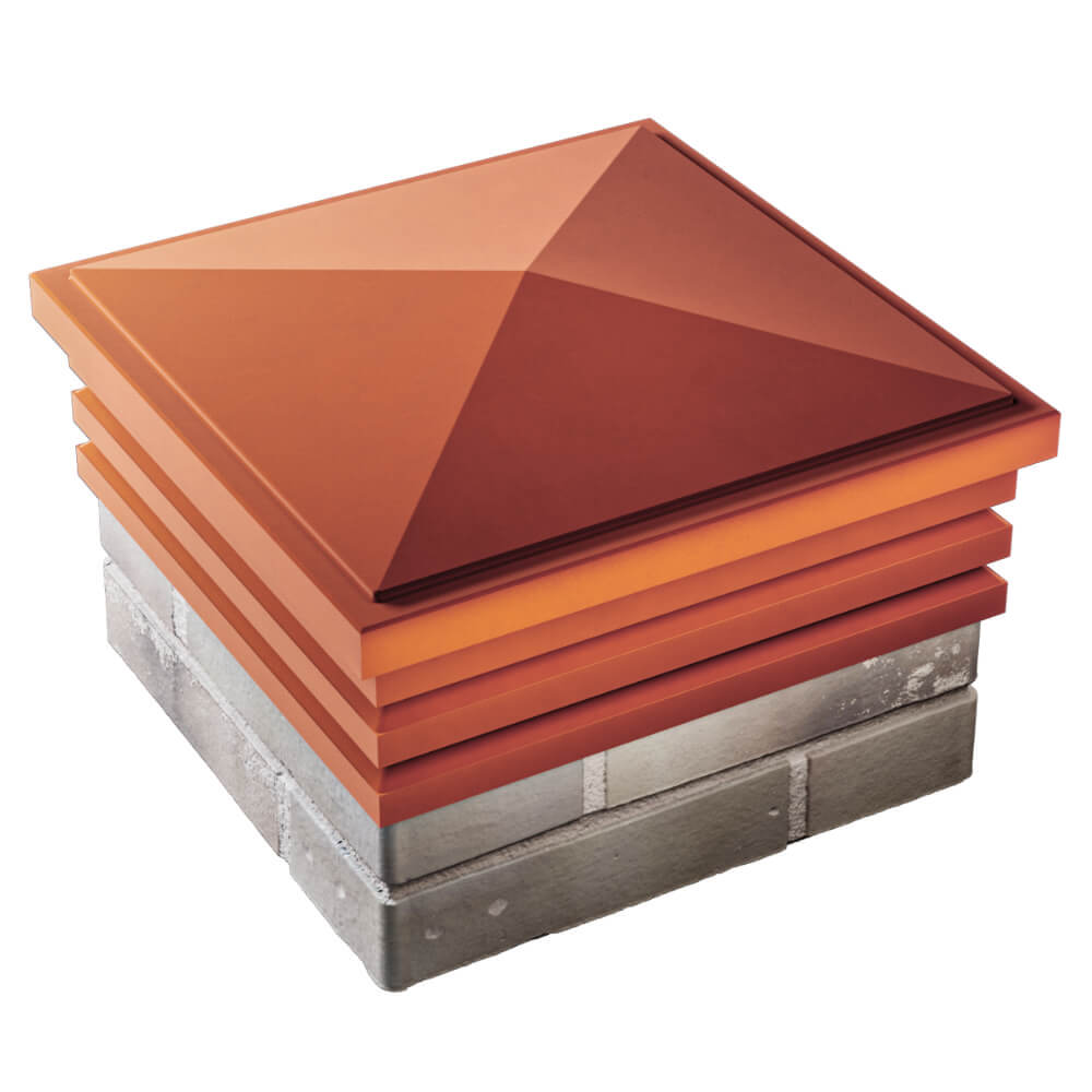 Колпак Zking Бона ХайТек Красный на столб 1.5х1.5 кирпича (385х385мм) в Муроме фото