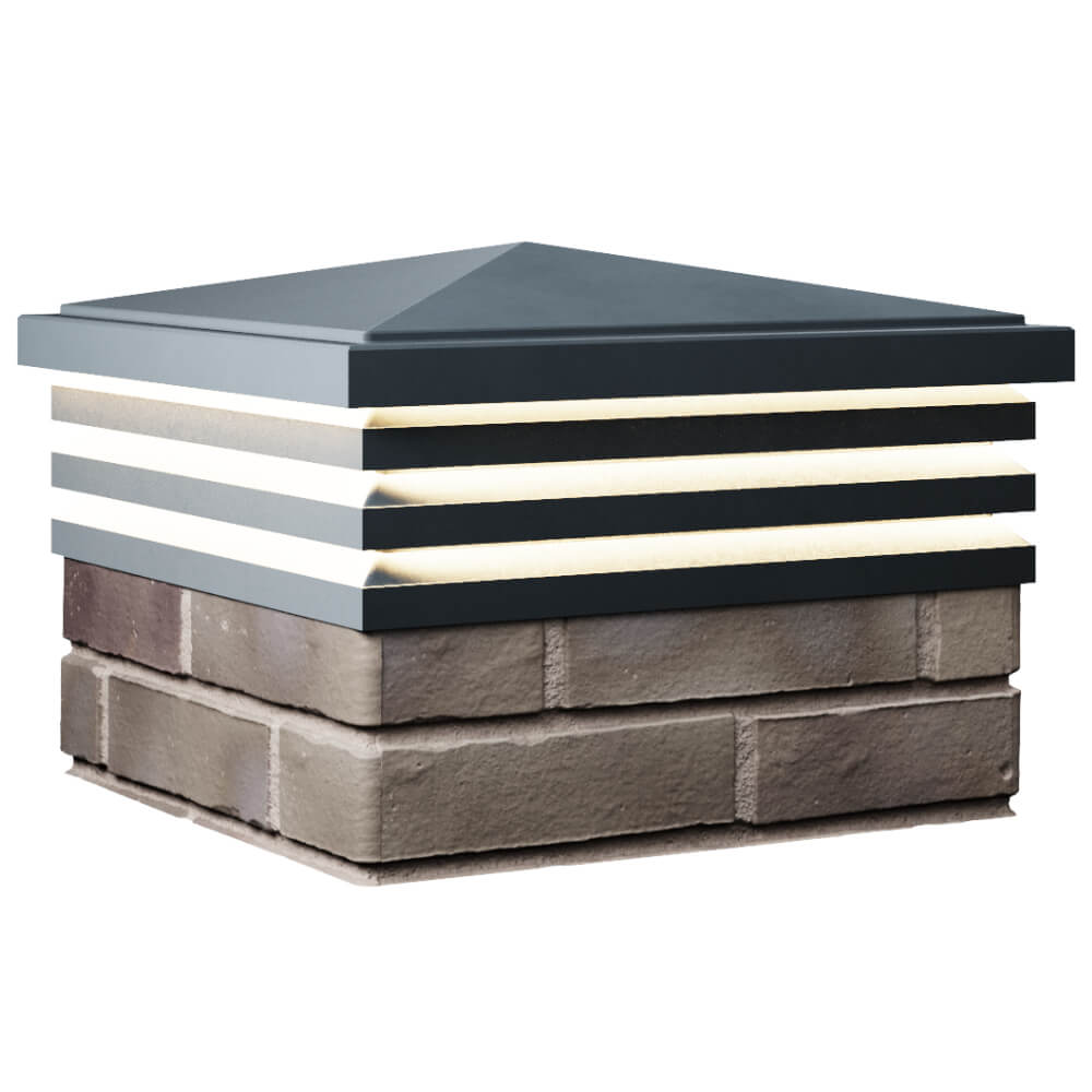 Колпак Zking Бона ХайТек Серый на столб 1.5х1.5 кирпича (385х385мм) с подсветкой в Муроме фото