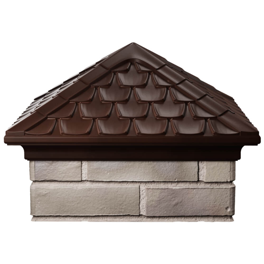 Колпак Zking Эльбрус Коричневый на столб 1.5х1.5 кирпича (385х385мм) Муром фото