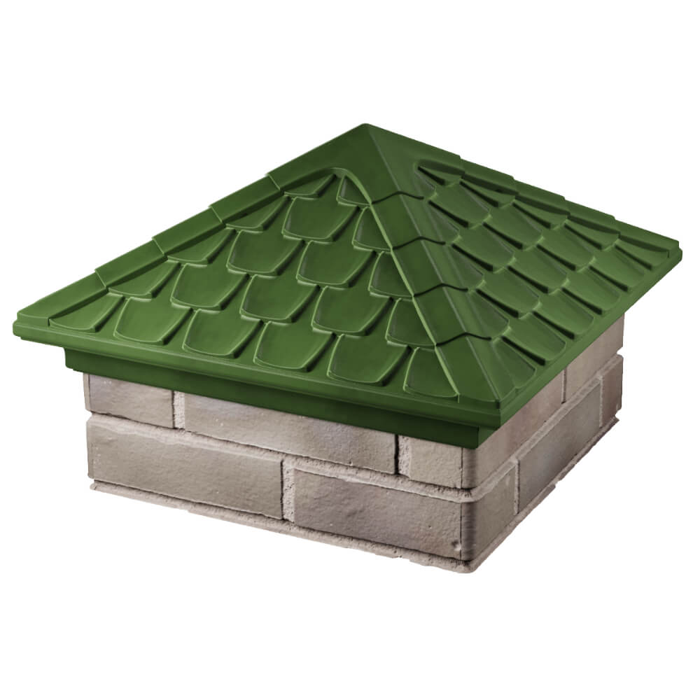 Колпак Zking Эльбрус Зеленый на столб 1.5х1.5 кирпича (385х385мм) в Муроме фото