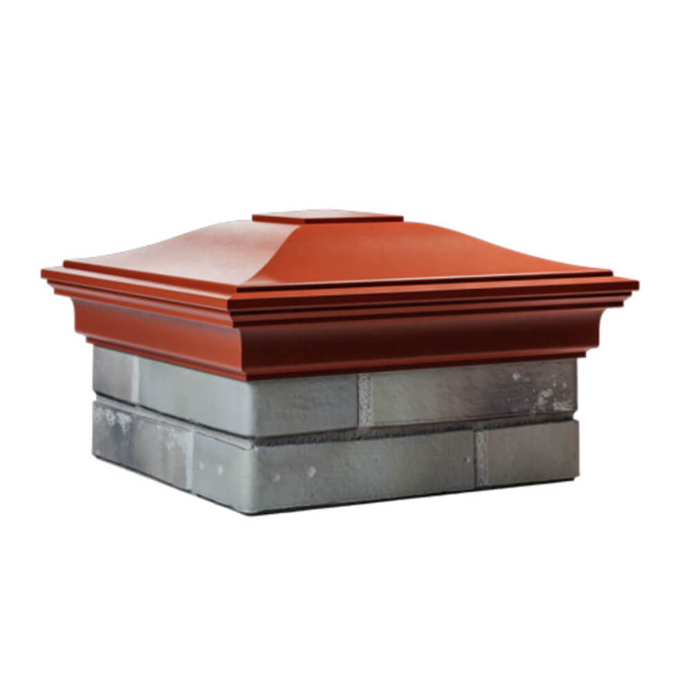 Колпак Zking Монблан Красный на столб 1.5х1.5 еврокирпича 0.7НФ (355х355мм) в Муроме фото