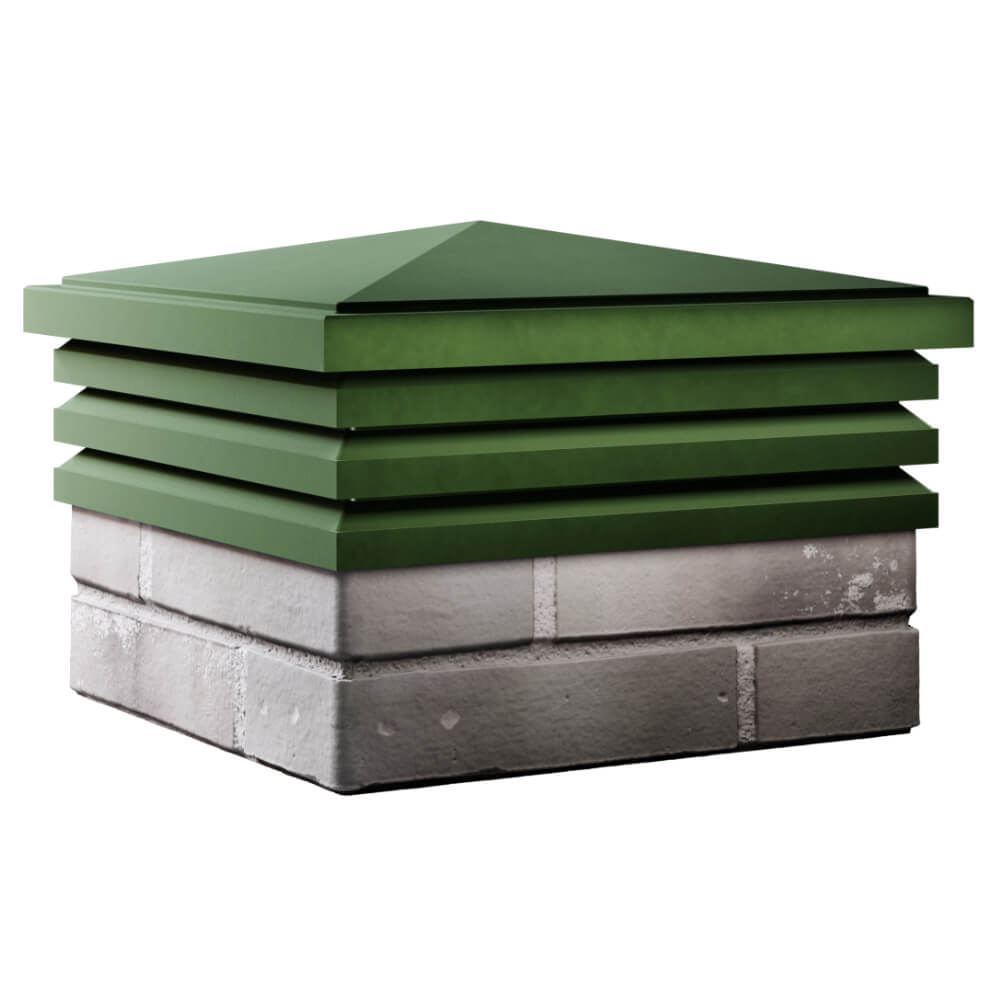 Колпак Zking Бона ХайТек Зеленый на столб 1.5х1.5 кирпича (385х385мм) в Муроме фото