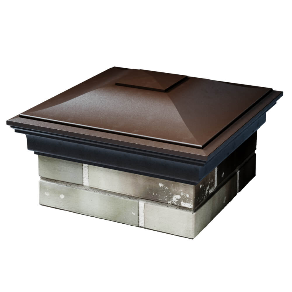 Колпак Zking Монблан Коричневый на столб 1.5х1.5 кирпича (385х385мм) в Муроме фото