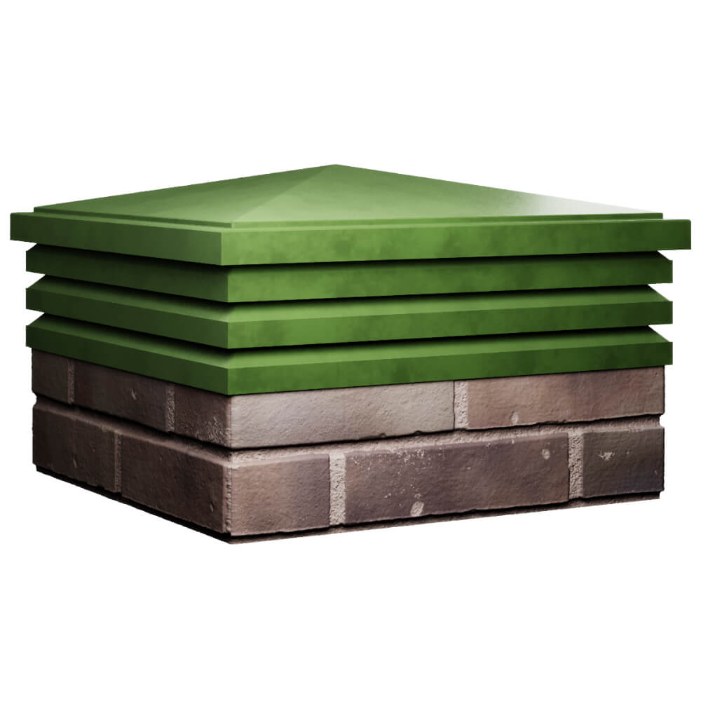 Колпак Zking Бона ХайТек Зеленый на столб 2х2 кирпича (513х513мм) в Муроме фото