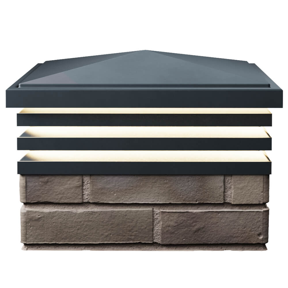 Колпак Zking Бона ХайТек Серый на столб 1.5х1.5 кирпича (385х385мм) с подсветкой в Муроме фото