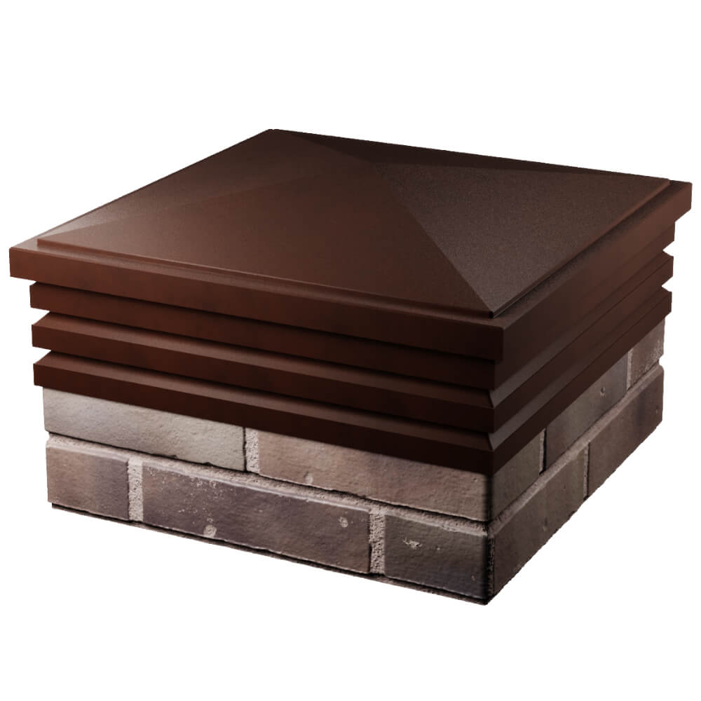 Колпак Zking Бона ХайТек Коричневый на столб 2х2 кирпича (513х513мм) в Муроме фото